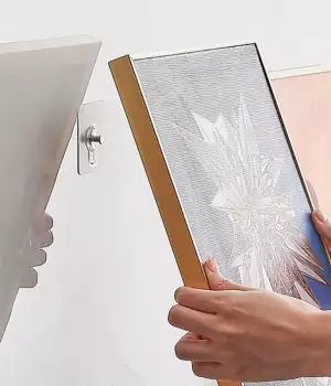 Crochet Auto-Adhésif pour Cadre Photo de Bain, Cintres Muraux Transparents et Sans Couture, Porte-Autocollant Mural pour Horloge de Face, N64 10
