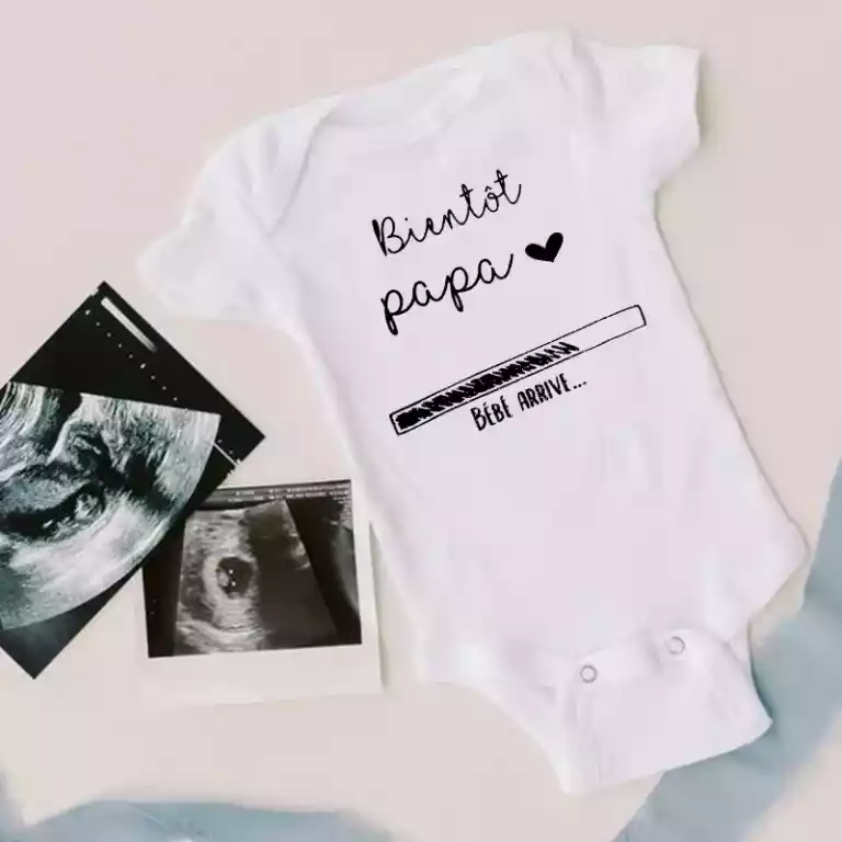 Body bébé « Papa arrive bientôt » – Annonce de grossesse