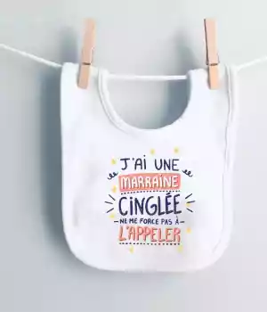Bavoir bébé « J’ai une marraine folle »