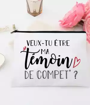 Trousse de maquillage « Veux-tu être mon témoin ? »